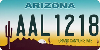 AZ license plate AAL1218