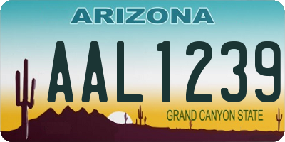 AZ license plate AAL1239