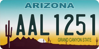 AZ license plate AAL1251
