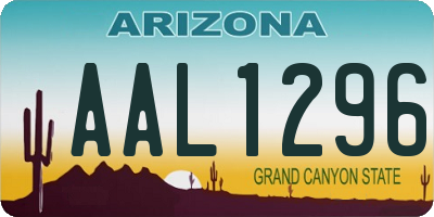 AZ license plate AAL1296