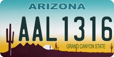 AZ license plate AAL1316