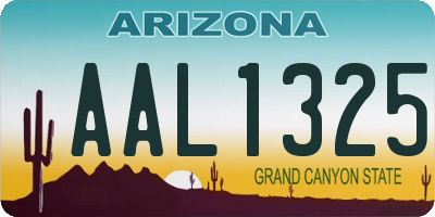 AZ license plate AAL1325