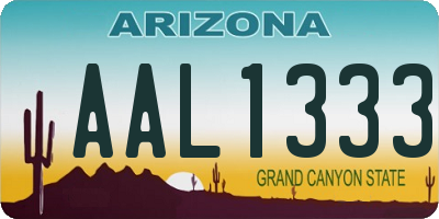 AZ license plate AAL1333