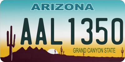 AZ license plate AAL1350