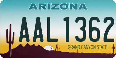 AZ license plate AAL1362