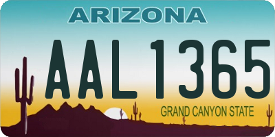 AZ license plate AAL1365