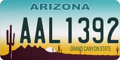 AZ license plate AAL1392