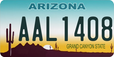 AZ license plate AAL1408