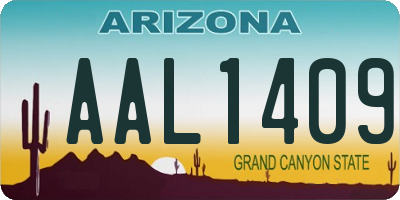 AZ license plate AAL1409