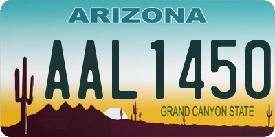 AZ license plate AAL1450