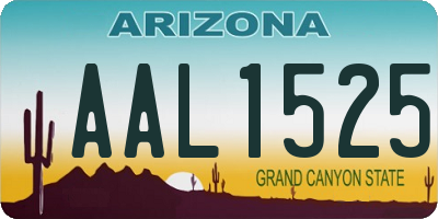 AZ license plate AAL1525