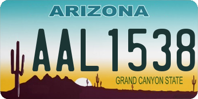 AZ license plate AAL1538