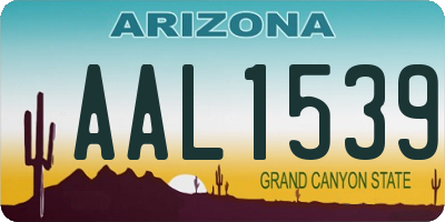 AZ license plate AAL1539
