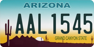 AZ license plate AAL1545