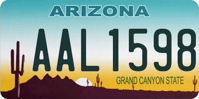 AZ license plate AAL1598