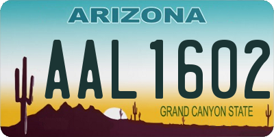 AZ license plate AAL1602