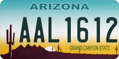 AZ license plate AAL1612
