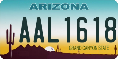 AZ license plate AAL1618