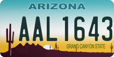 AZ license plate AAL1643