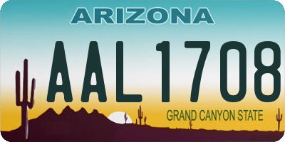 AZ license plate AAL1708