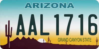 AZ license plate AAL1716