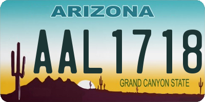 AZ license plate AAL1718