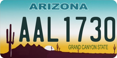 AZ license plate AAL1730