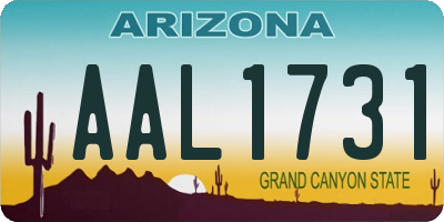 AZ license plate AAL1731
