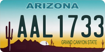 AZ license plate AAL1733
