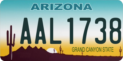AZ license plate AAL1738