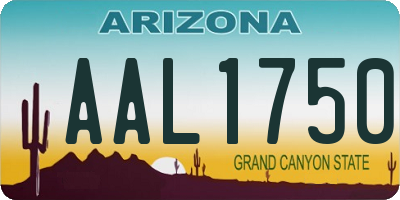AZ license plate AAL1750