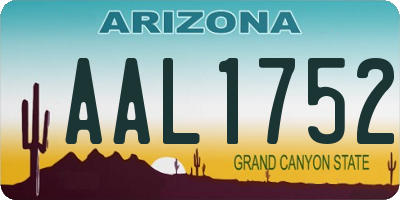 AZ license plate AAL1752