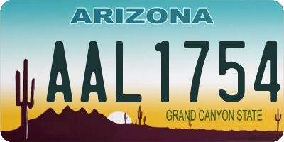 AZ license plate AAL1754