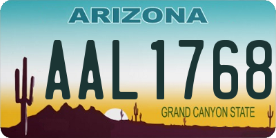 AZ license plate AAL1768