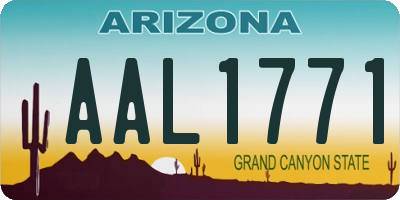 AZ license plate AAL1771