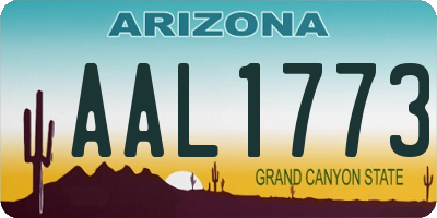 AZ license plate AAL1773