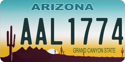 AZ license plate AAL1774