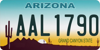 AZ license plate AAL1790