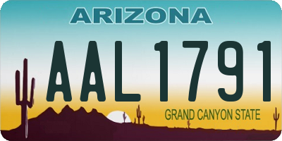 AZ license plate AAL1791