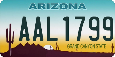 AZ license plate AAL1799