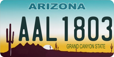 AZ license plate AAL1803