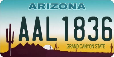 AZ license plate AAL1836