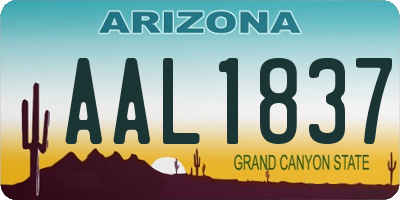 AZ license plate AAL1837
