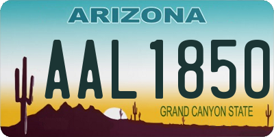 AZ license plate AAL1850