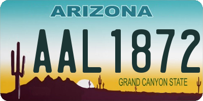 AZ license plate AAL1872
