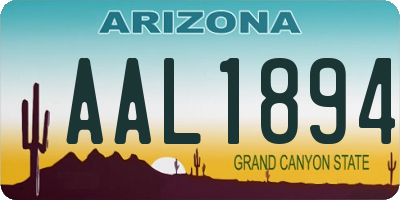 AZ license plate AAL1894