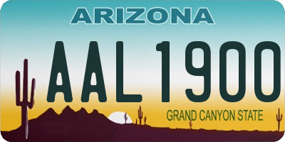 AZ license plate AAL1900