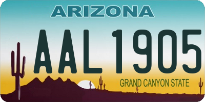 AZ license plate AAL1905