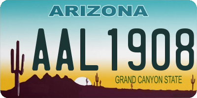 AZ license plate AAL1908