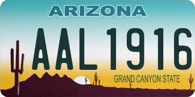 AZ license plate AAL1916